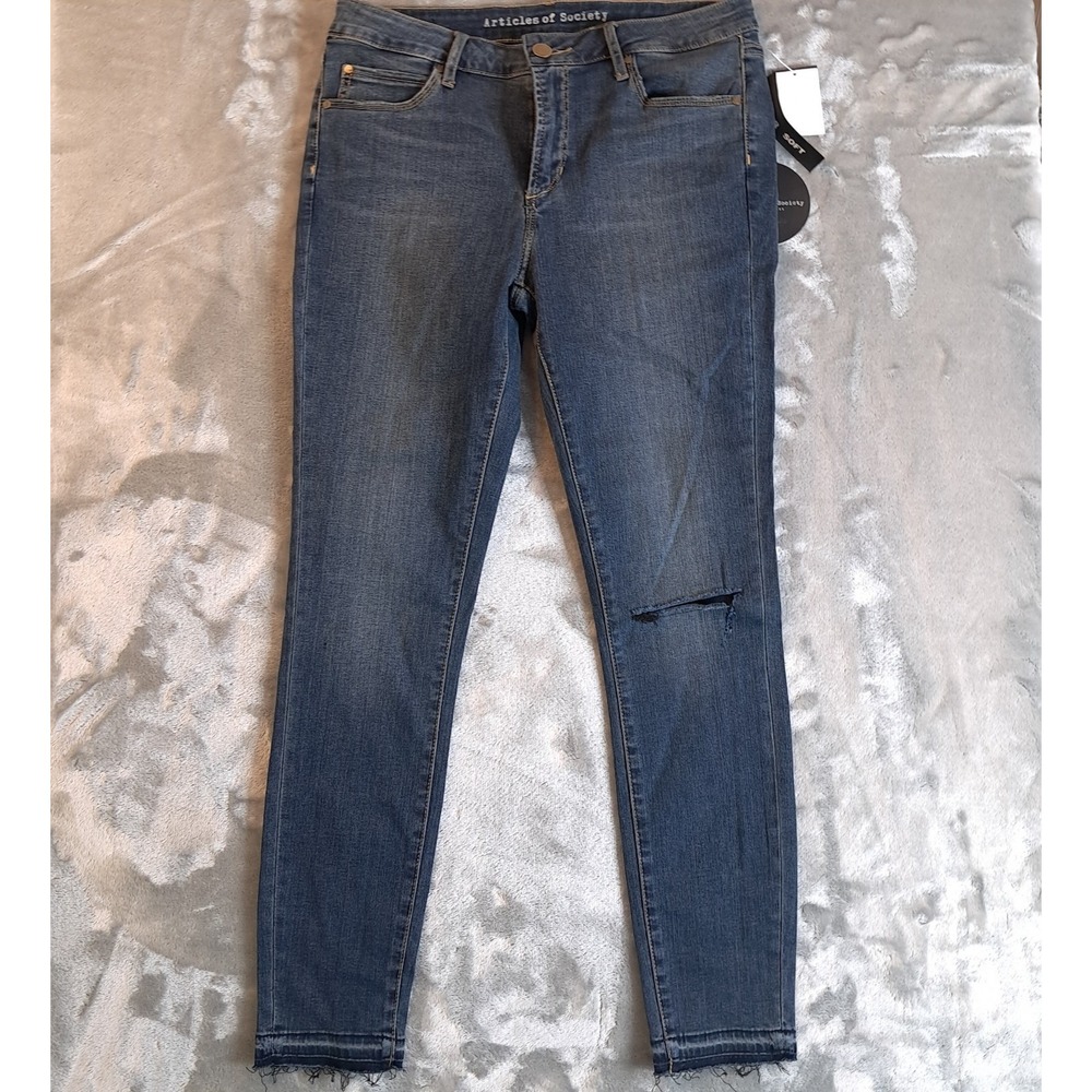 Articles of‎ Society Women's Sarah Ankle Skinny Fit Ripped Release Hem Jeans 30